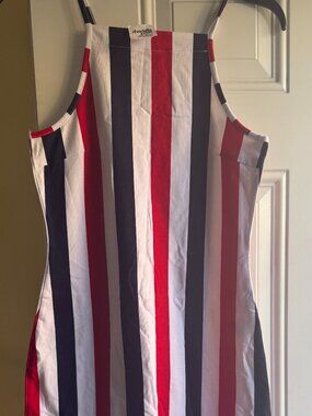 Charlotte Russe Red, White, and Blue Striped Bodycon Dress